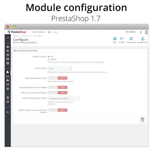 Force Currency at Checkout module for PrestaShop