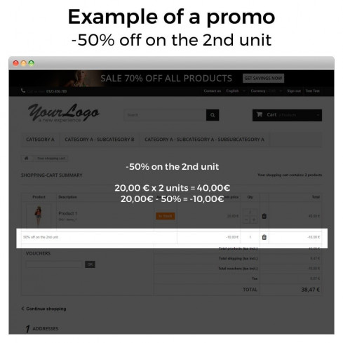 Modulo Promozioni e sconti (3x2, sconti, offerte, packs) per PrestaShop