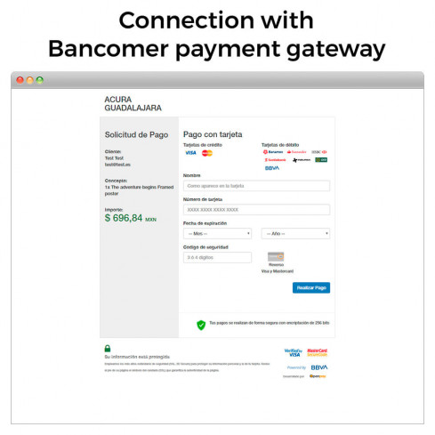 Módulo BBVA Bancomer México - Pago con tarjeta (TPV Virtual) para PrestaShop