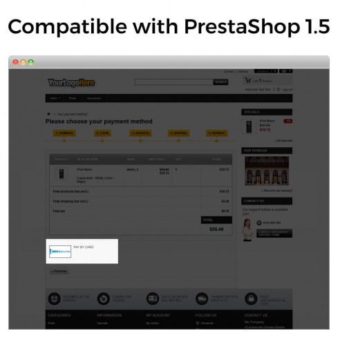 Módulo BBVA Bancomer México - Pago con tarjeta (TPV Virtual) para PrestaShop