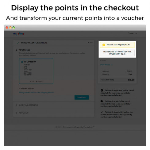 Modulo Programma Punti Fedeltà: Premi, Buoni Sconto & Bonus Traguardi per PrestaShop