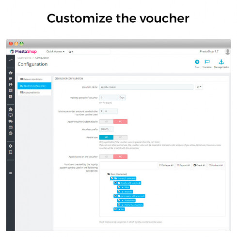 Loyalty Points Program: Rewards, Vouchers & Milestone Bonuses module for PrestaShop