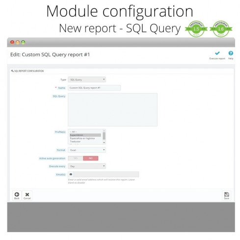 Advanced reports module for PrestaShop