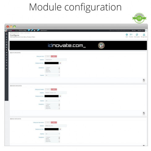 Module Sticky (Collant) n'importe quelle partie du thème pour PrestaShop