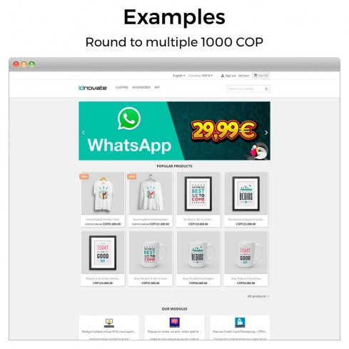 Price rounding (5ct, 10ct, .99, .95, Swiss, etc...) module for PrestaShop