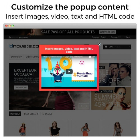 Módulo Popup - Avisos - Formulario de suscripción (newsletter) para PrestaShop