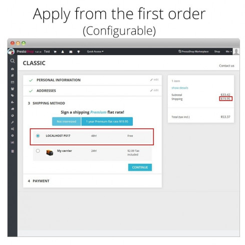 Modulo Tariffa unica e sconti di spedizione Premium per PrestaShop