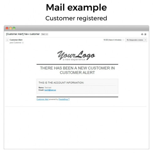 Módulo Recibe correo electrónico cuando un cliente se registra para PrestaShop