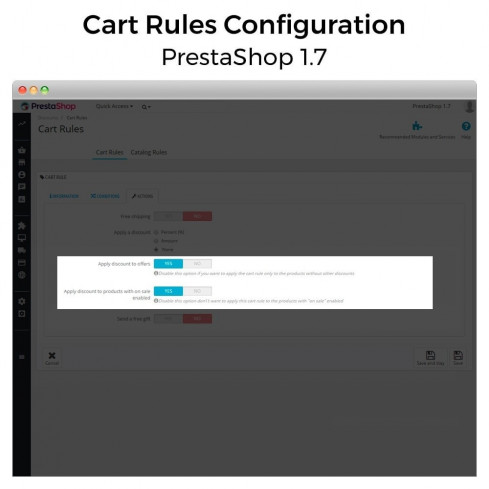 Module Conditional Cart Rules (without offers, on sale...) pour PrestaShop