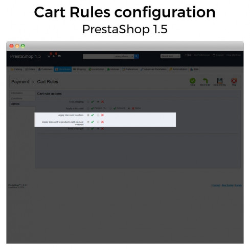 Module Conditional Cart Rules (without offers, on sale...) pour PrestaShop