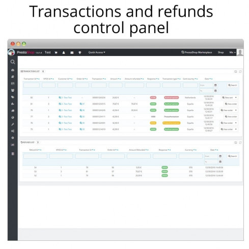 Módulo Redsys®* Insite pago tarjeta y gestión de devoluciones para PrestaShop