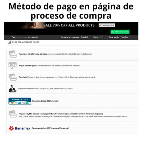 Módulo Pago con tarjeta Banamex para PrestaShop