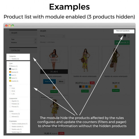 Módulo Ocultar productos (sin stock, por precios, por país) para PrestaShop