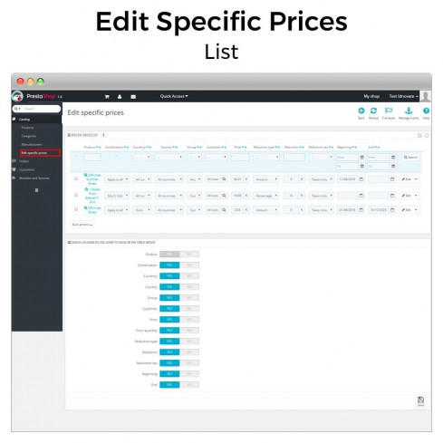 Module Modifier des prix spécifiques pour PrestaShop