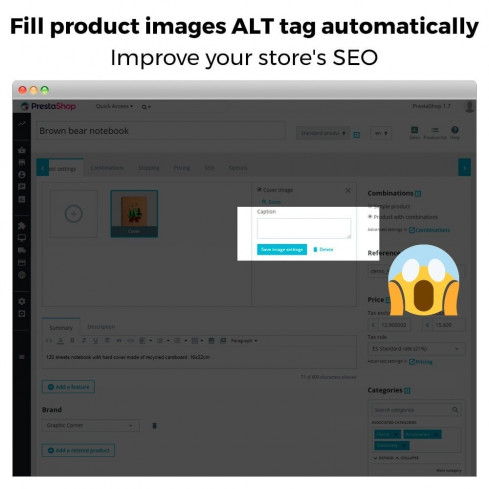 Automatic image ALT tag - Image SEO module for PrestaShop