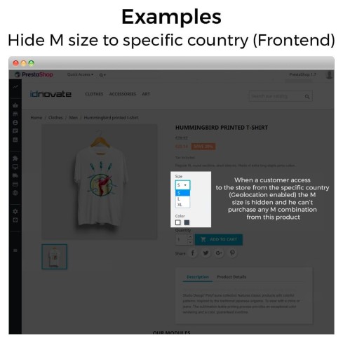 Módulo Ocultar atributos y combinaciones de producto para PrestaShop