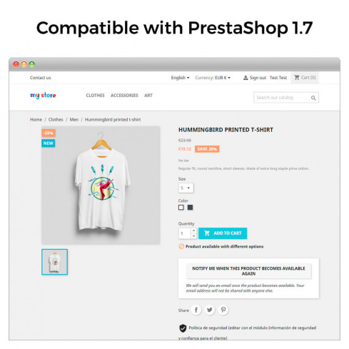 Módulo Alertas de Stock - Aviso de Productos con Nuevo Stock para PrestaShop