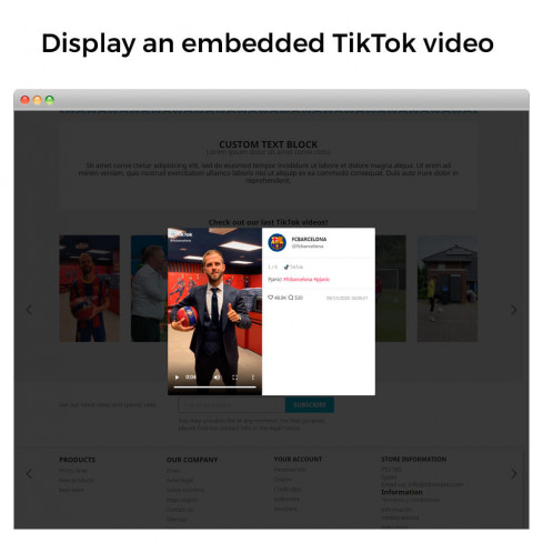 Módulo Muestra los Videos de TikTok en tu Tienda para PrestaShop