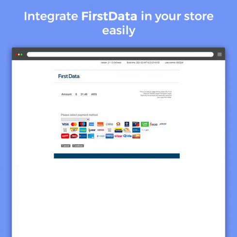 Módulo Pago con tarjeta con First Data - fiserv para PrestaShop