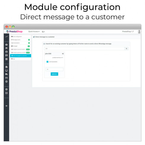 WhatsApp automatic and direct messages module for PrestaShop