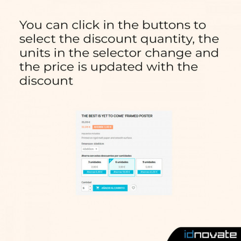 Modulo Display the quantity discounts table with buttons per PrestaShop
