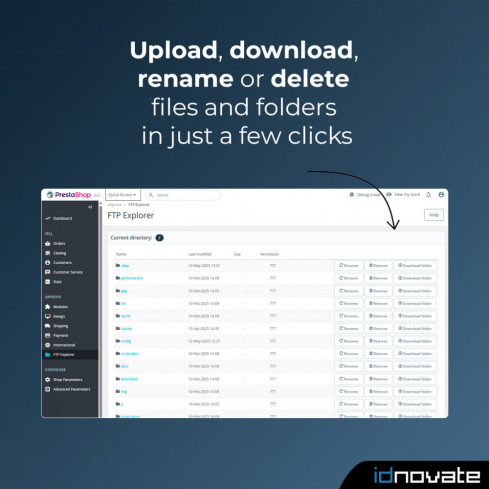 Advanced File Manager - FTP Explorer module for PrestaShop