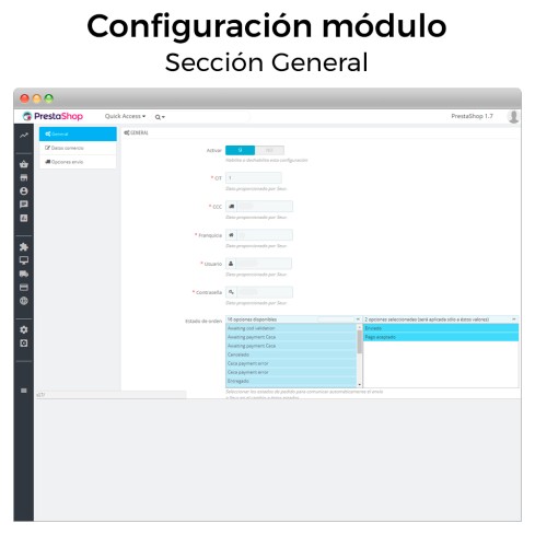 Seur carrier module for PrestaShop