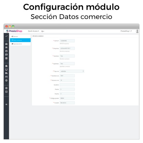 Seur carrier module for PrestaShop