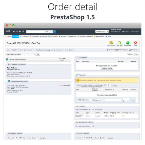 Manual Credit Card Processing - Offline payment module for PrestaShop