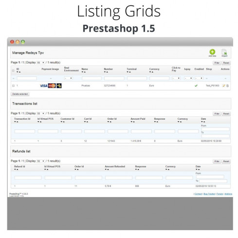 REDSYS®* card payment (bizum®*, clicktopay, refunds) module for PrestaShop