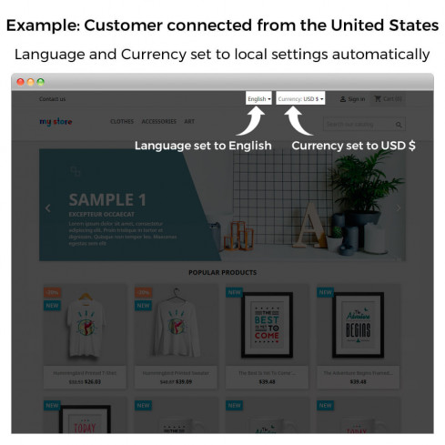 Auto Change Country, Language And Currency Geolocation-Modul für PrestaShop