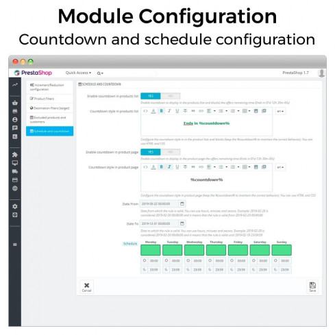 Module Augmentations de prix, remises et prix fixes pour PrestaShop
