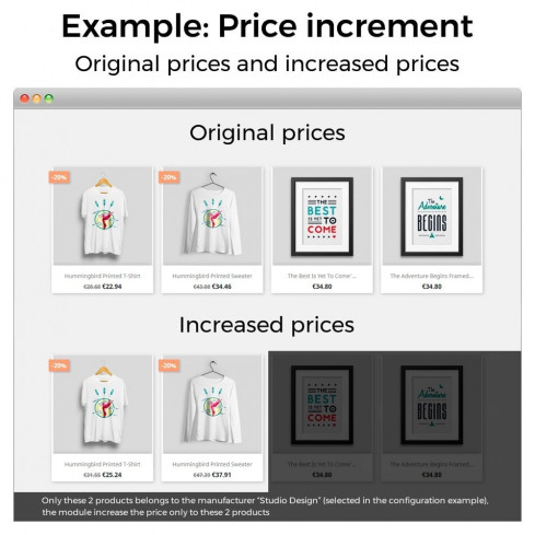 Price increments, discounts and fixed prices module for PrestaShop