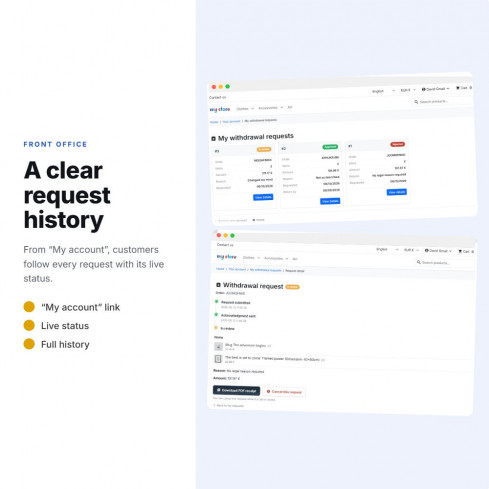 Módulo Derecho de desistimiento UE – Cancelación online y devoluciones para PrestaShop
