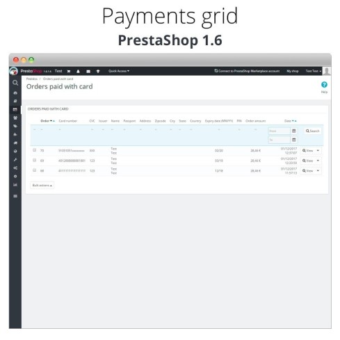Módulo Pago offline/manual con tarjeta de crédito/débito para PrestaShop