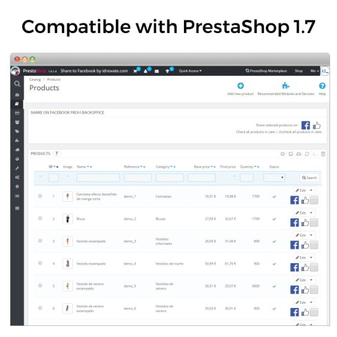 Moduł Share on Social Network from the Backoffice dla PrestaShop