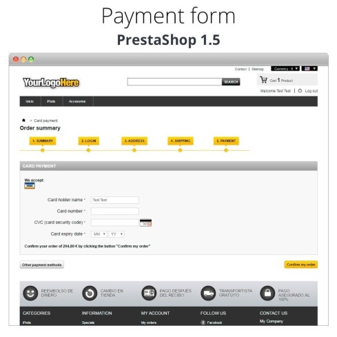 Module Paiement offline/manuel avec une carte de crédit/débit pour PrestaShop