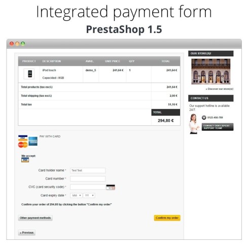 Module Paiement offline/manuel avec une carte de crédit/débit pour PrestaShop