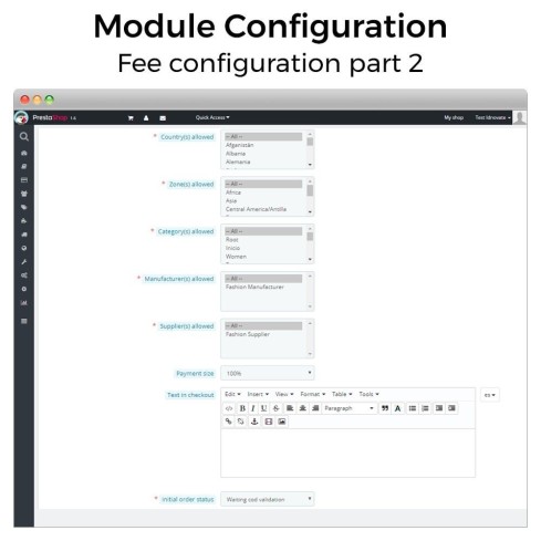 Modulo Pagamento alla consegna con commissione/ricarico Plus per PrestaShop