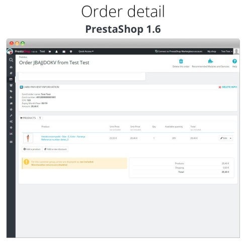 Module Paiement offline/manuel avec une carte de crédit/débit pour PrestaShop