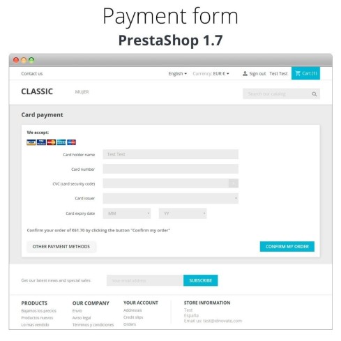 Manual Credit Card Processing - Offline payment module for PrestaShop