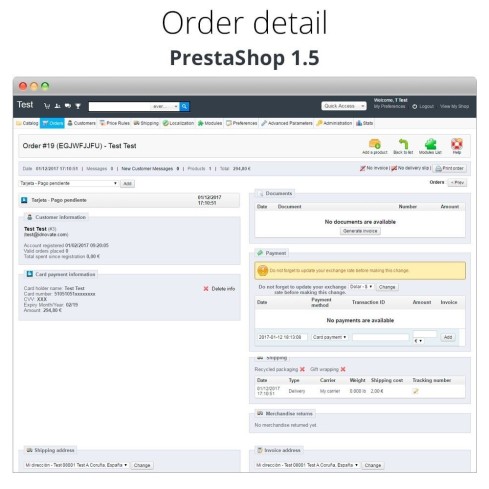 Manual Credit Card Processing - Offline payment module for PrestaShop