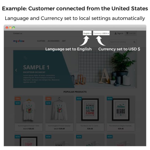 Auto Change Country, Language And Currency Geolocation module for PrestaShop