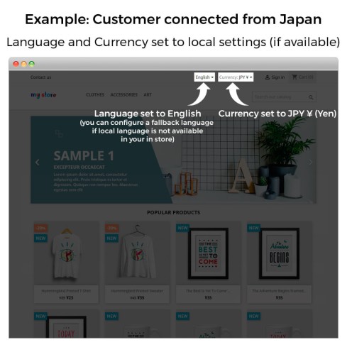 Auto Change Country, Language And Currency Geolocation module for PrestaShop