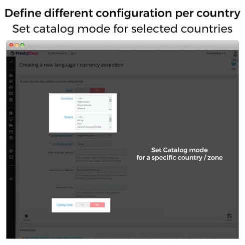 Auto Change Country, Language And Currency Geolocation module for PrestaShop