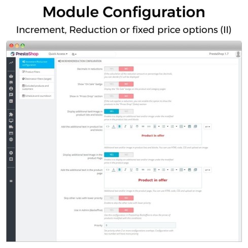 Price increments, discounts and fixed prices module for PrestaShop