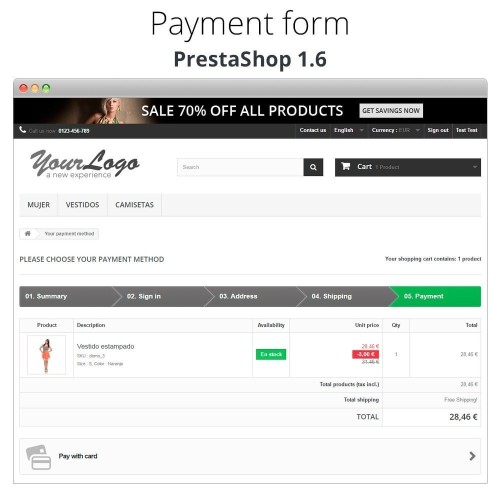 Modulo Pagamento offline/manuale con carta di credito/debito per PrestaShop