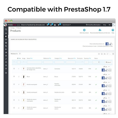 Share on Social Network from the Backoffice-Modul für PrestaShop