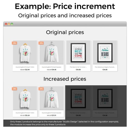 Price increments, discounts and fixed prices module for PrestaShop