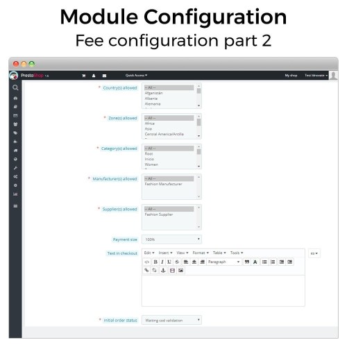 Modulo Pagamento alla consegna con commissione/ricarico Plus per PrestaShop